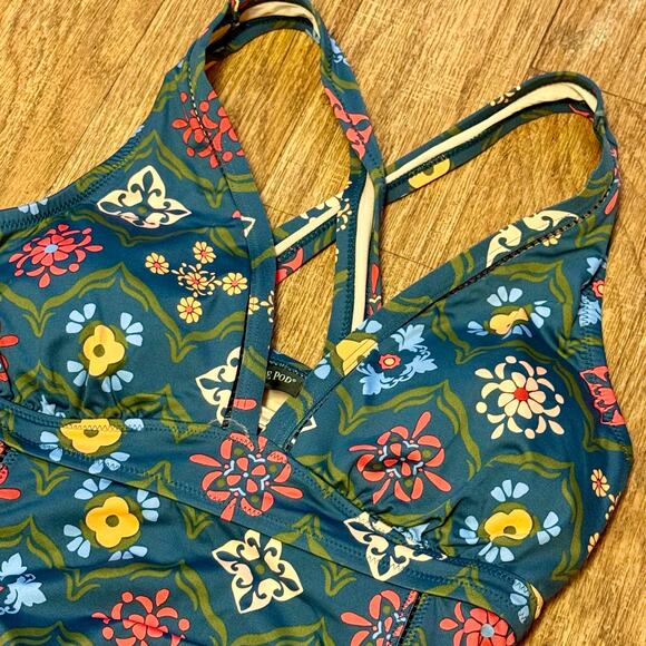 A Pea in the Pod Maternity Floral Tankini Two-Piece Swimsuit Set Size Small - Picture 5 of 13